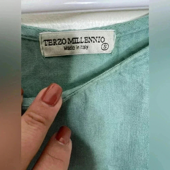 Terzo Millennio 100% Linen Blouse Size Small - Picture 2 of 6